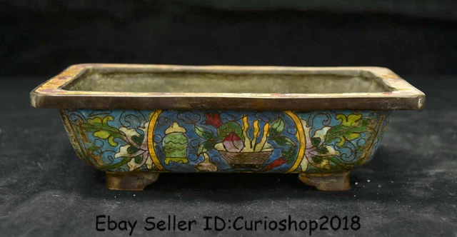 6.4" Antique Old Chinese Cloisonne Enamel Bronze Dynasty Incense Burner Censer