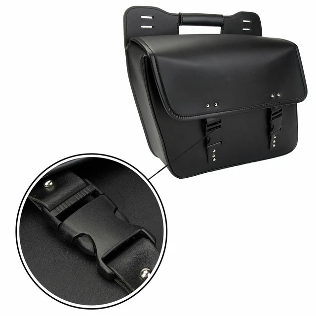 Motorcycle Saddle Bag PU Leather Luggage Bag Side Retro Modified Motorcycle Bag