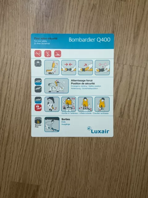 LuxAir Q400 safety card