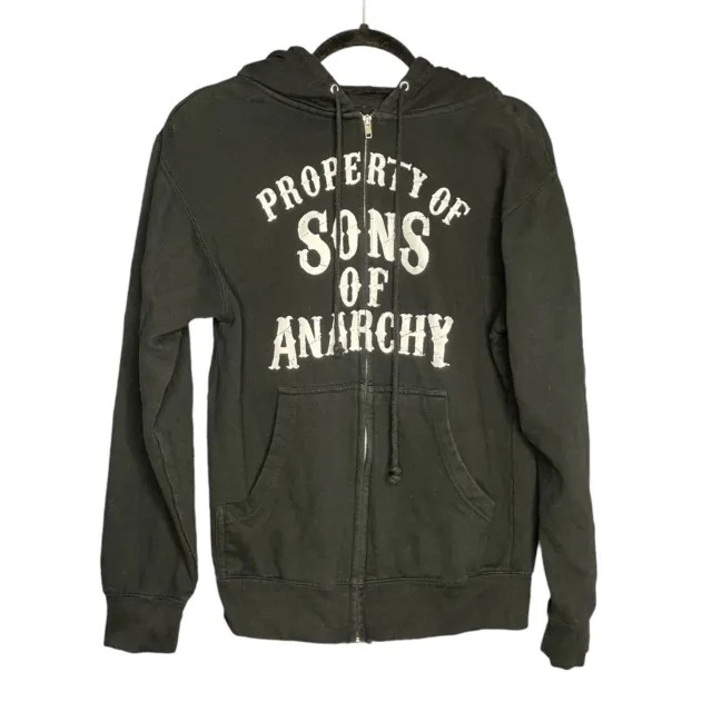 Property Of Sons Of Anarchy Jacket Adult S Black Graphic Full Zip Hooded Reaper
