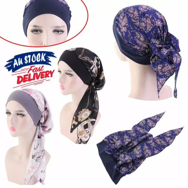 Cancer Chemo Hat Muslim Hijab Cover Hair Loss Cap Bonnet Wrap Headscarf Turban