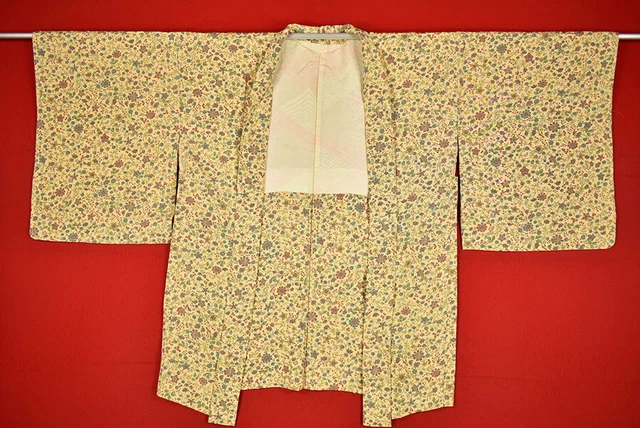 Vintage Japanese Kimono Silk Antique BORO HAORI Kusakizome Dyed/B685/540