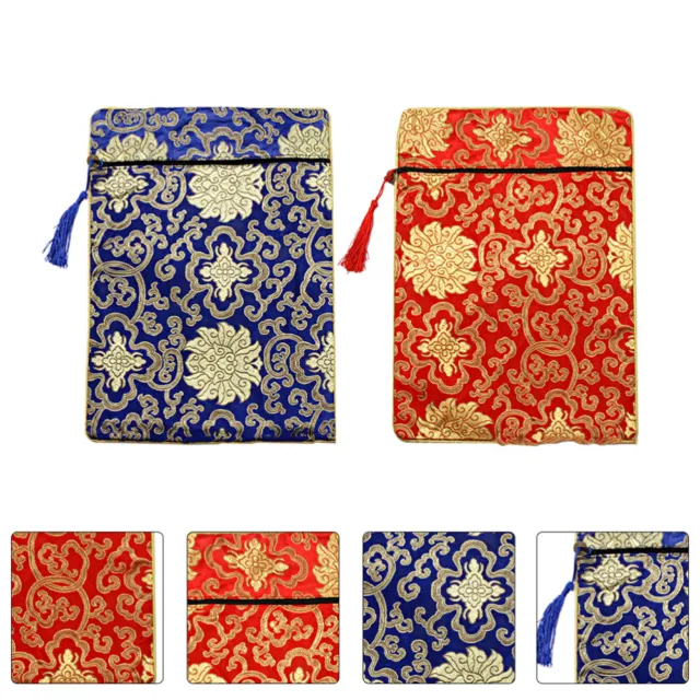 2 Pcs Portaoggetti Borsa Del Libro Scritture Buddiste Valigetta Scuola Rosario