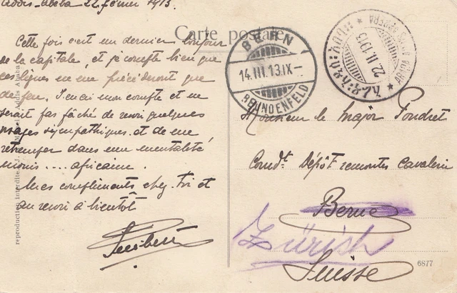 Äthiopien: 1913: Ansichtskarte Cavalier abyssin Addis Abeba nach Bern und zurück