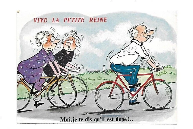 CPSM Semi Antique Postcard Illustrator Humor Bike The Little Queen Doped!