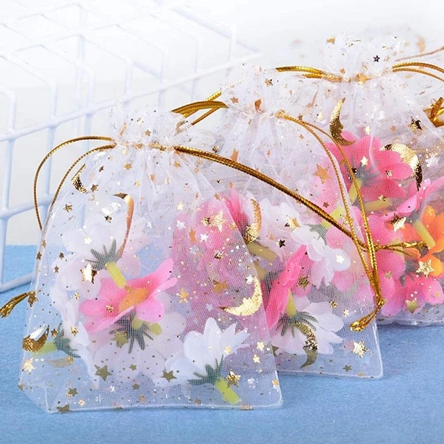 Sacs organza x 100 fête 12 x 9 cm cordon de dessin bijoux sachets cadeaux migno