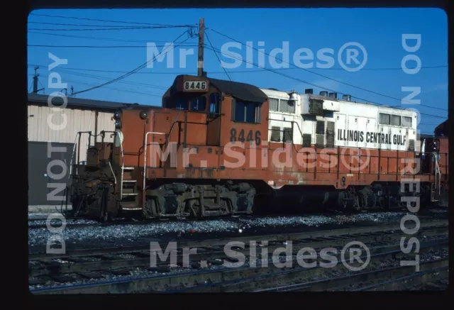 Original Slide ICG Illinois Central Gulf GP10 8446 Harvey IL 1988