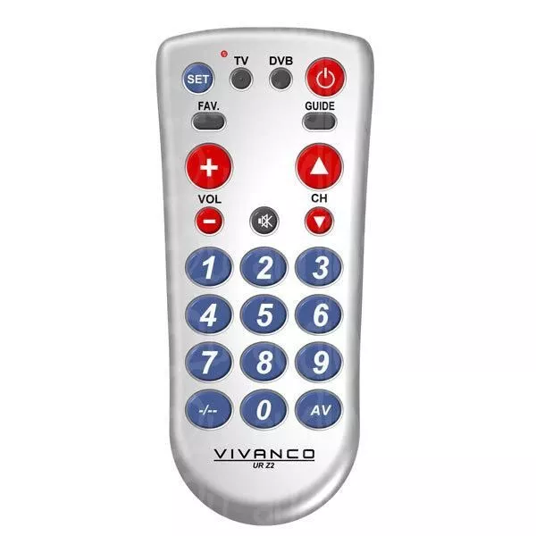 Télécommande simplifiée universelle 2 en 1 tv/sat à grosses touches