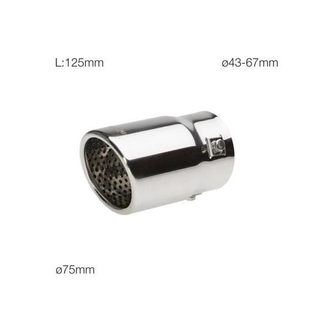 Embout D'Échappement Ovale Inox Sport – Universel Chromé Double Paroi 40-53 Mm
