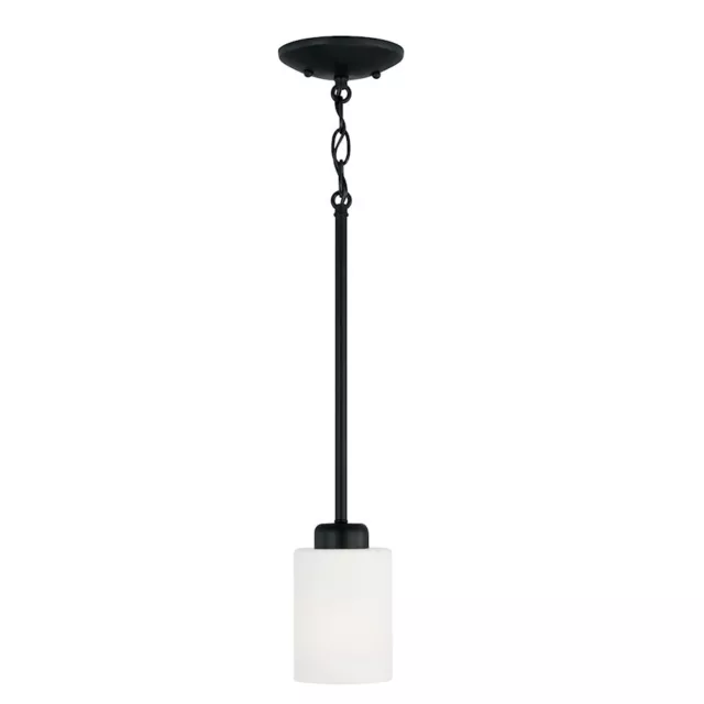HomePlace Lighting Dixon 1 Light Pendant, Black/White - 315211MB-338