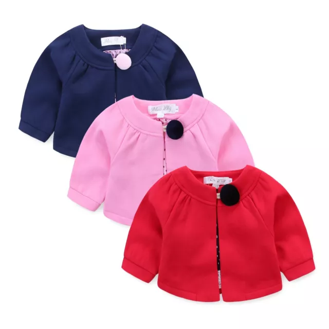 Baby/Girls Cosy Warm Button Silk Lining Cardigan RED NAVY PINK WHITE sz000-6 606