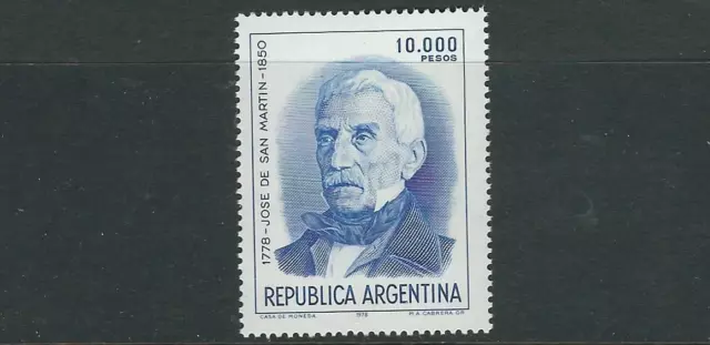 ARGENTINA 1981 SAN MARTIN high value (10,000 pesos) VF MNH