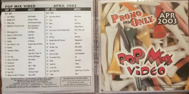 PROMO ONLY DVD Pop Mix Video 2003 April U2 Seal Nas Linkin Park Elton John Nivea