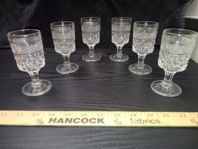 Vintage Set of 8 Wexford 8 Ounce Clear Stemmed Water Wine Goblets Anchor Hocking