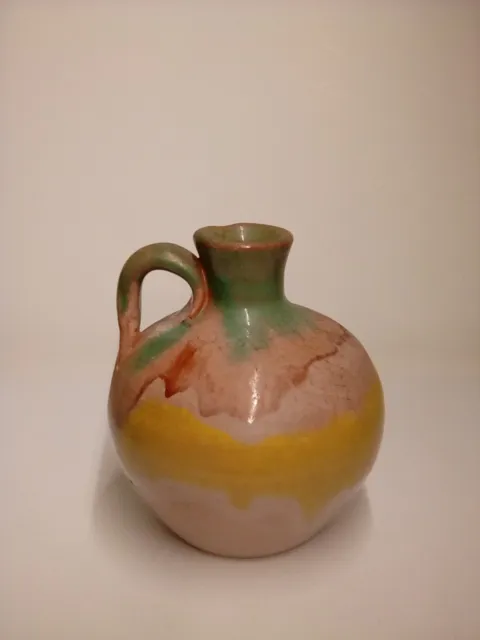 Hand painted 3" studio pottery jug/vase. Unsigned. 2
