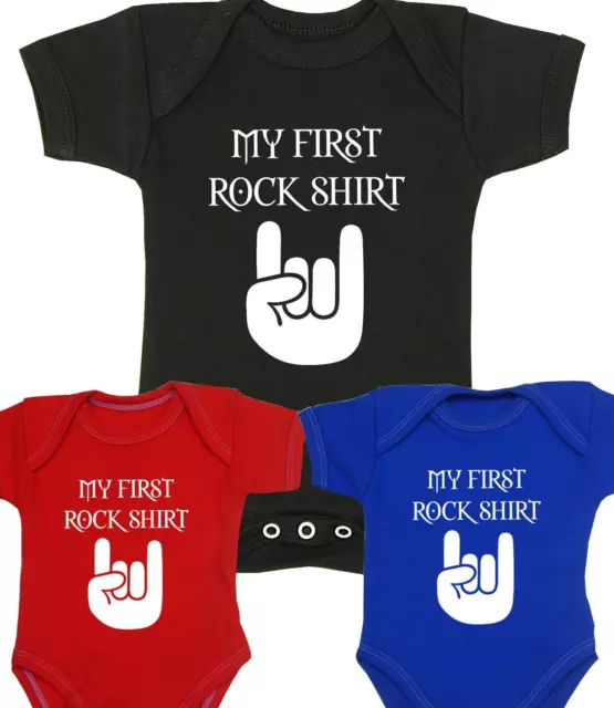 BabyPrem Baby Clothes Boys Girls MY FIRST ROCK SHIRT Music Vest Bodysuit Gifts