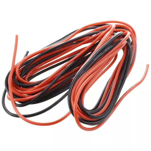 2x 3 meters 20  AWG Silicone Rubber Wire Cable Red Black Flexible P3K92971