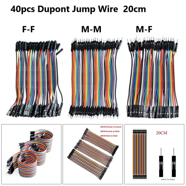Jumpers Dupont Line faciles à installer 20 cm durables M-M mâle-femelle réuti