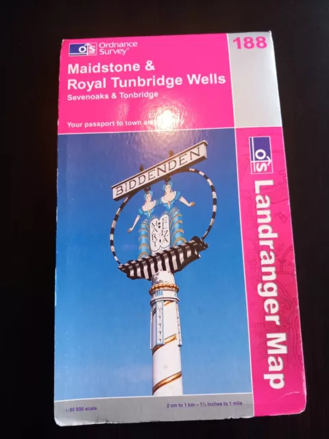 Ordnance Survey Landranger Map .188 Maidstone & Royal Tunbridge Wells Sevenoaks