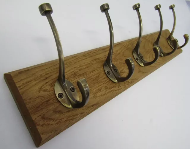 9 sizes HANDMADE SOLID WOOD OAK WOODEN HAT & COAT HOOKS HANGER PEGS RAIL RACK