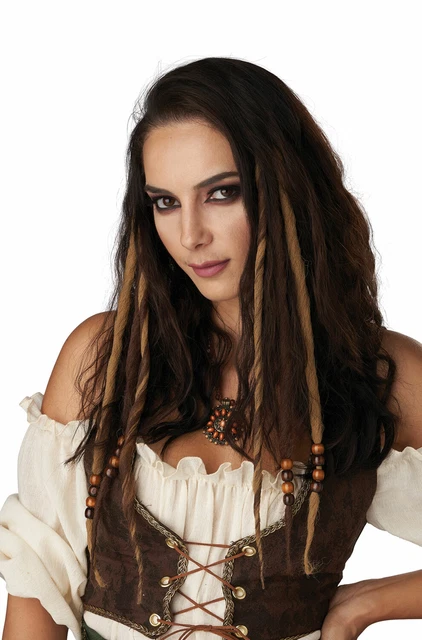 Brand New Steampunk Pirate Clip-In Dreads (Brown)