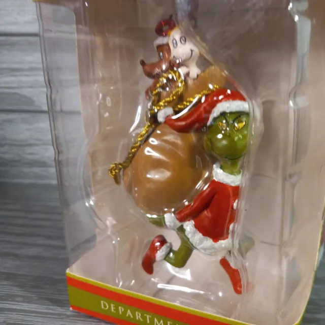 Dept 56 Grinch 2017 Santy Claus Stowaways Ornament #4057461 Toy Sack Christmas 3