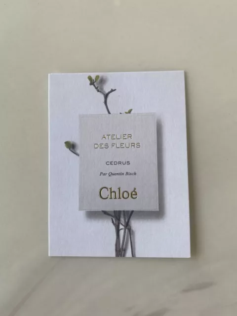 1 Très jolie carte parfumée Atelier Des Fleurs De Chloé.  Cedrus