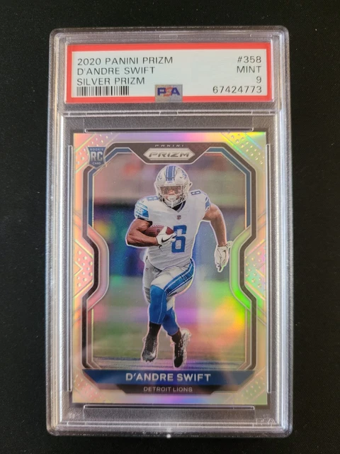 2020 Panini Prizm Dandre Swift Silver Prizm Rookie Card PSA 9 MINT #358 Lions