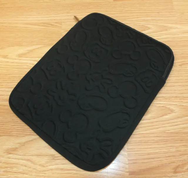 Genuine Disney Parks Black Embossed Mickey Mouse iPad / Tablet Pouch Sleeve