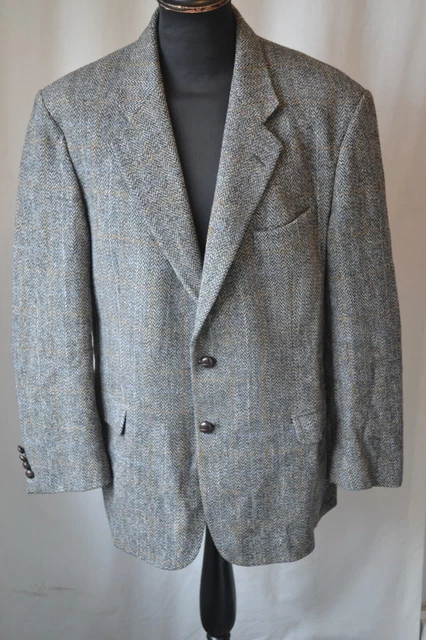 VINTAGE MARKS & Spencer Harris Tweed jacket blazer size large 44 dandy ...