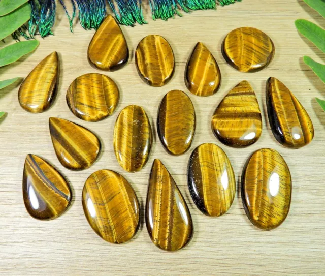 Natural Tiger Eye Pear Cabochon Loose Gemstone 15 Pcs Lot 16X28-16X36 Mm