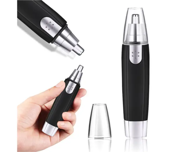 Silver-White Electric Nose Ear Face Hair Remover Trimmer Shaver Clipper Clean...