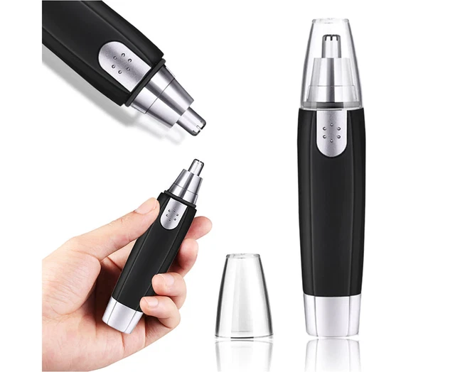 Silver-White Electric Nose Ear Face Hair Remover Trimmer Shaver Clipper Clean...