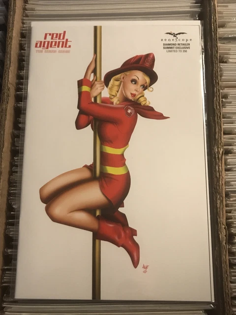 Red Agent The Human Code Age Velez Fireman Pole Cosplay Bombshell Variant 2017