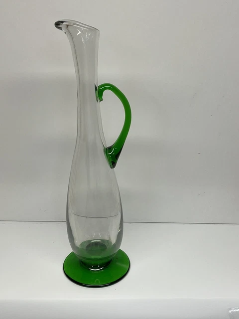 Pichet, aiguière en laiton et verre de Murano, Italie