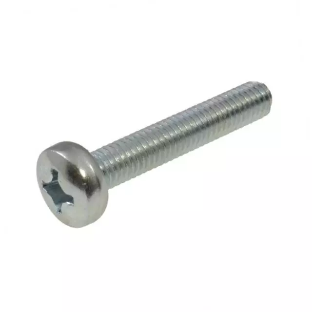 Zinc Plated M2.5 (2.5mm) Metric Coarse Pan Head Phillips Machine Screw