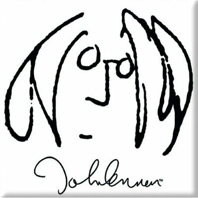John Lennon Autoritratto Metallo Acciaio Fridge Magnet Black White Album Ufficia