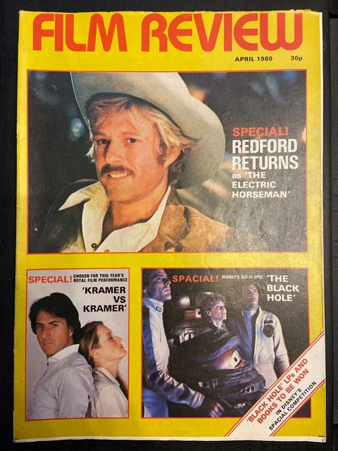 Rob Roderick 1980s FILM REVIEW MAGAZINE April 1980 Cover Robert Redford In Electric ...