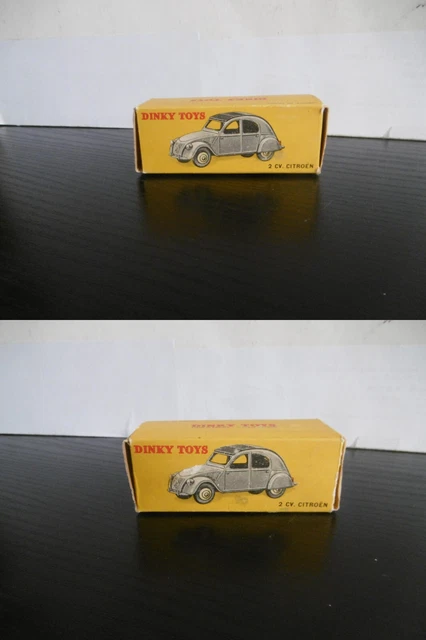 Boite Dinky Toys origine Citroën 2 CV en BE++++  et 2 autres boîtes et Studbaker