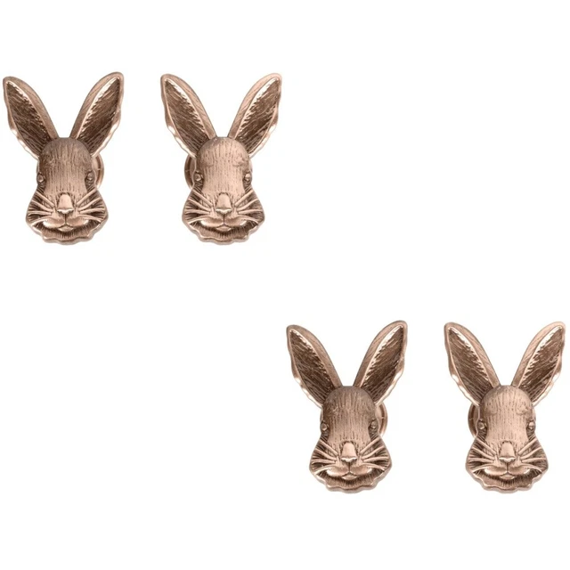 4 Pcs Zinc Alloy Rabbit Drawer Knobs Kitchen Cabinet Bunny Pull