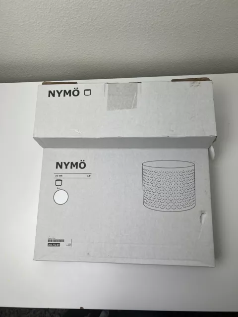 Ikea NYMÖ NYMO Large (Floor, Pendant) Lamp Shade Perforated White / Brass  17