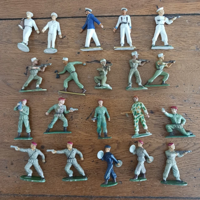 LOT PETITS SOLDATS Plastique 1/87 Ho Gare Diorama Decors Train Starlux