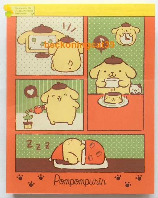 Simpatico personaggio Sanrio Pompompurin Mini Blocco note 100 Regalo per...