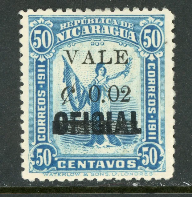Nicaragua 1914 Liberty Overprint 2¢/50¢ Mint H444
