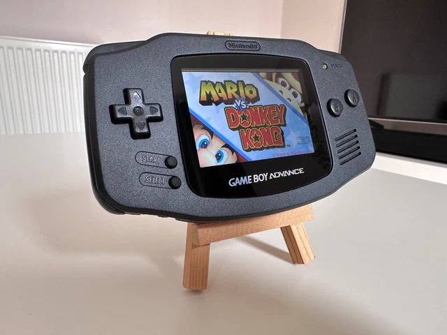 Console Nintendo Game Boy Advance GBA AGB-001 con display retroilluminato — nero massiccio