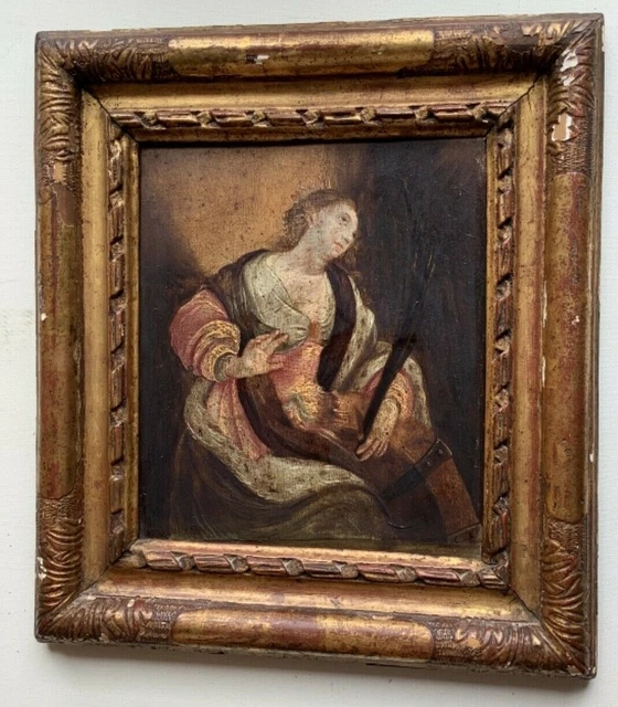 17th Century Old Master Oil Saint Catherine of Alexandria Jacques BLANCHARD