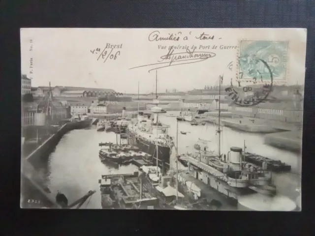 CPA, BREST (29), Port De Guerre, Bateaux 1906