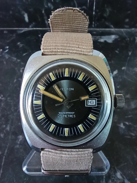 Montre Ancienne KELTON Mécanique Homme - Années 1970 - État Très Bon - Waterproof