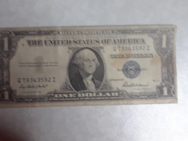 1935 F Blue Seal $1 Dollar Silver Certificate, VG/VF