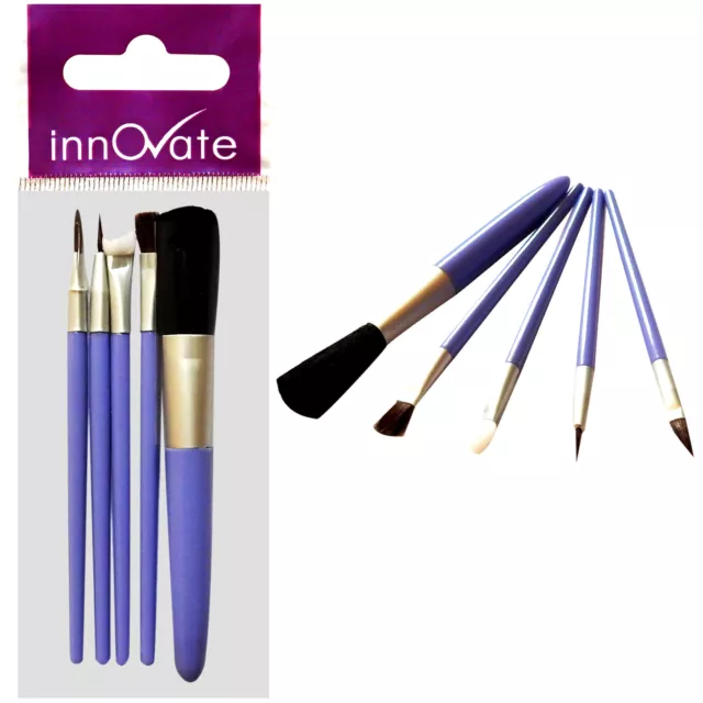 Innovate 5pc Mini Base Ojos Maquillaje Belleza Clinic Cepillo Cosmético Set